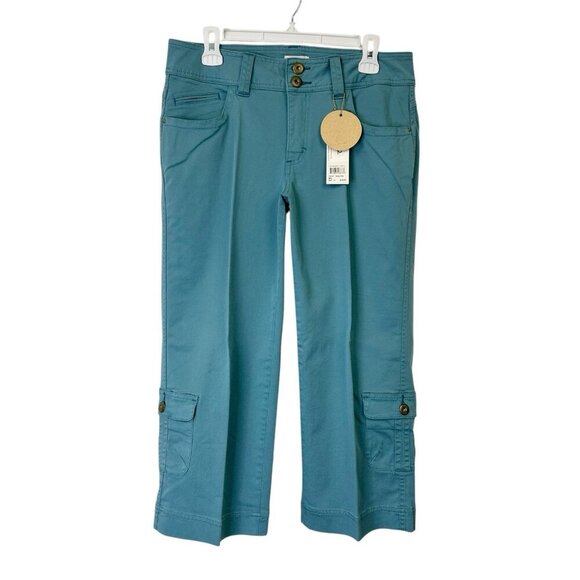NEW Christopher Blue Kenya Cargo Crop Pants Womens Size 12 Blue - Picture 1 of 11